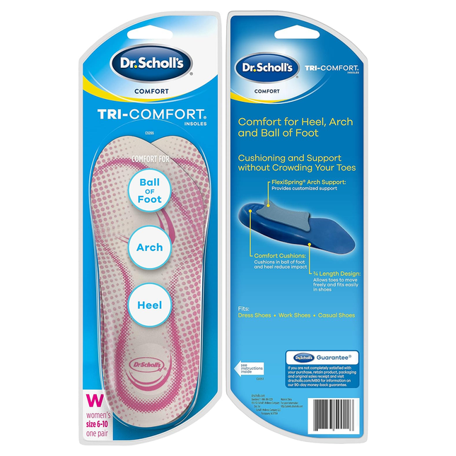 Dr. Scholl's - Semelles Tri Comfort pour femmes - Taille 6-10 | 1 paire