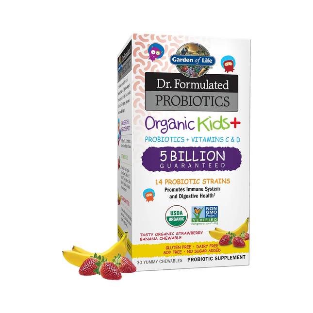 Garden of Life - Dr. Formulated Organic Kids+ Shelf Stable, Strawberry Banana | 30 ct