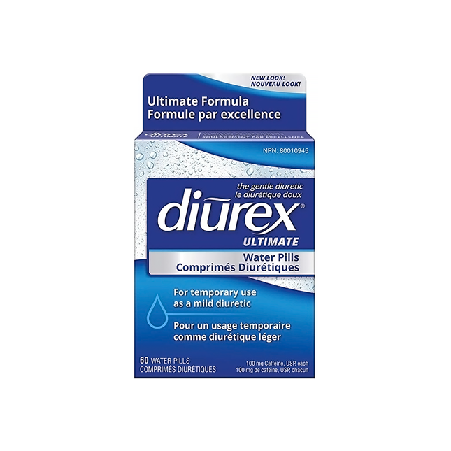 Diurex - Diurétique doux ultime - Pour usage temporaire | 60 pilules d'eau
