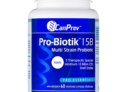 CanPrev - Pro-Biotik 15 Billion Multi Strain Probiotic | 60 Vegetable Capsules