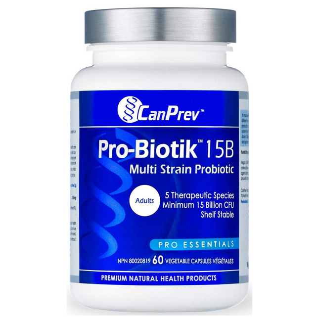 CanPrev - Pro-Biotik 15 Billion Multi Strain Probiotic | 60 Vegetable Capsules