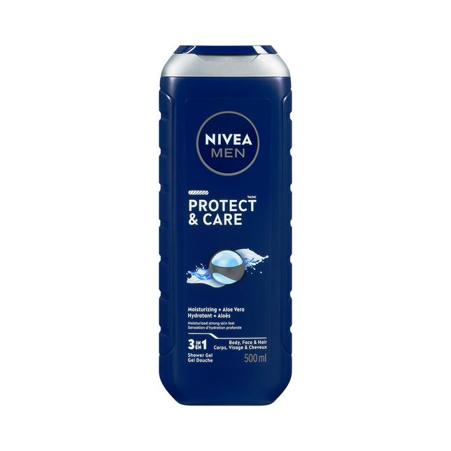 Nivea Men - Gel douche hydratant Protect &amp; Care à l'aloe vera | 500 ml