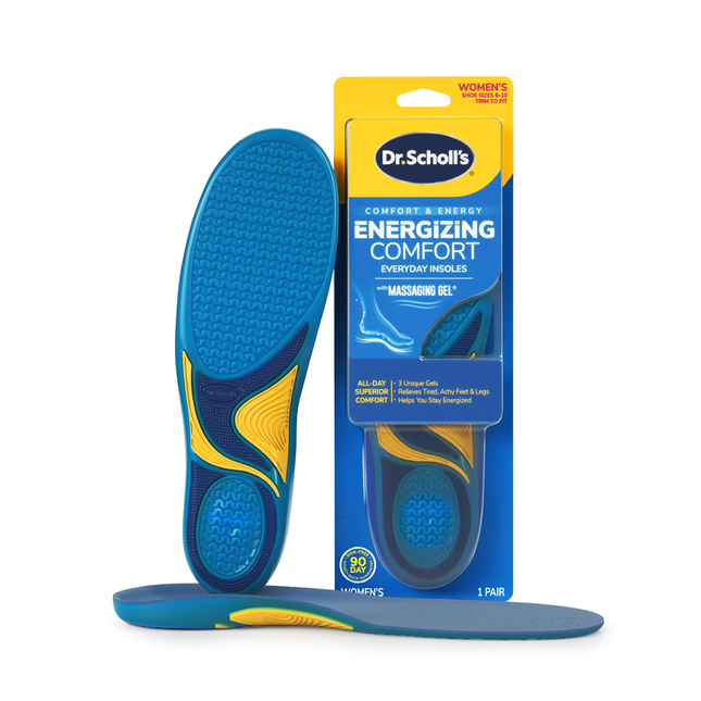 Dr. Scholl's - Semelles confort et énergie avec gel massant coupe 3/4 - Femmes 6-10 | 1 paire