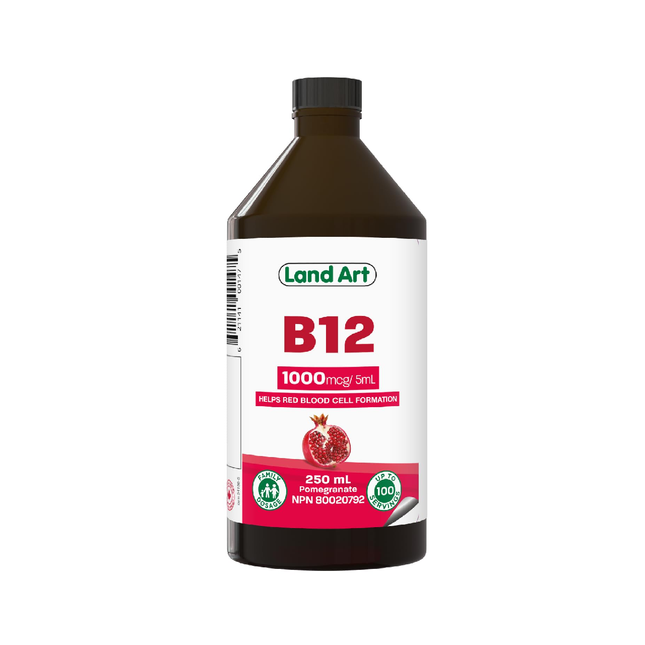 Land Art Vitamin B-12 Liquid - Pomegranate | 250 mL