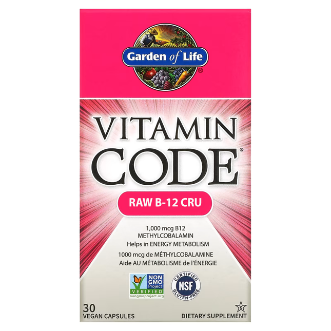 Garden of Life - Vitamine Code Raw B-12 CRU | 30 gélules végétaliennes