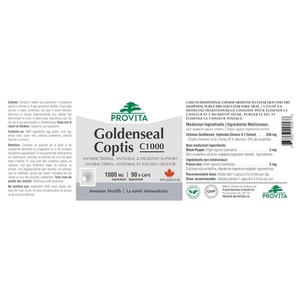 Provita - Goldenseal Coptis 1000 mg | 90 Capsules