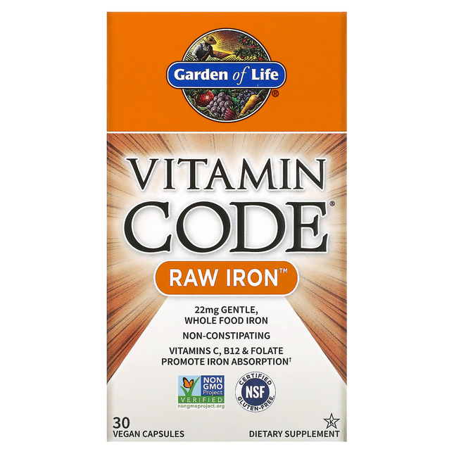 Garden of Life - Vitamin Code Raw Iron | 30 Vegan Capsules