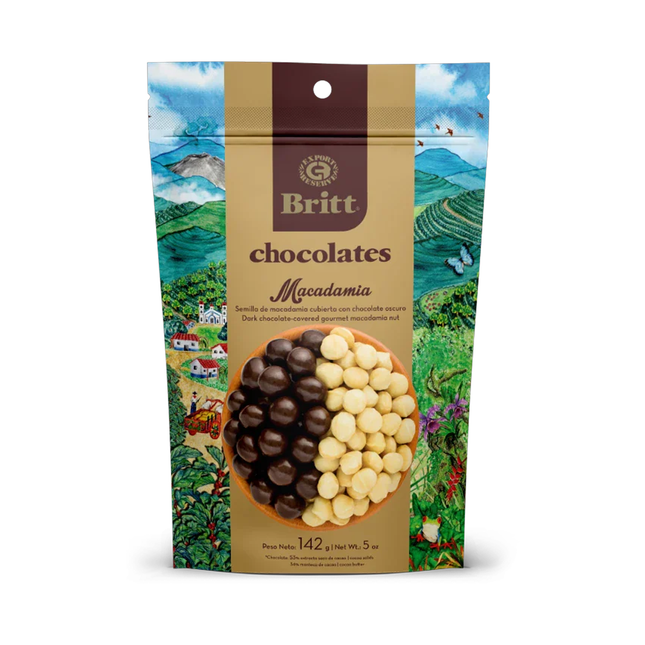 Café Britt - Noix de macadamia gourmet enrobées de chocolat noir | 142 g