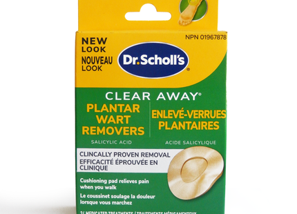 Dr. Scholl's - Clear Away Wart Remover - Salicylic Acid Plantar Wart Treatment | 24 Medicated Treatments