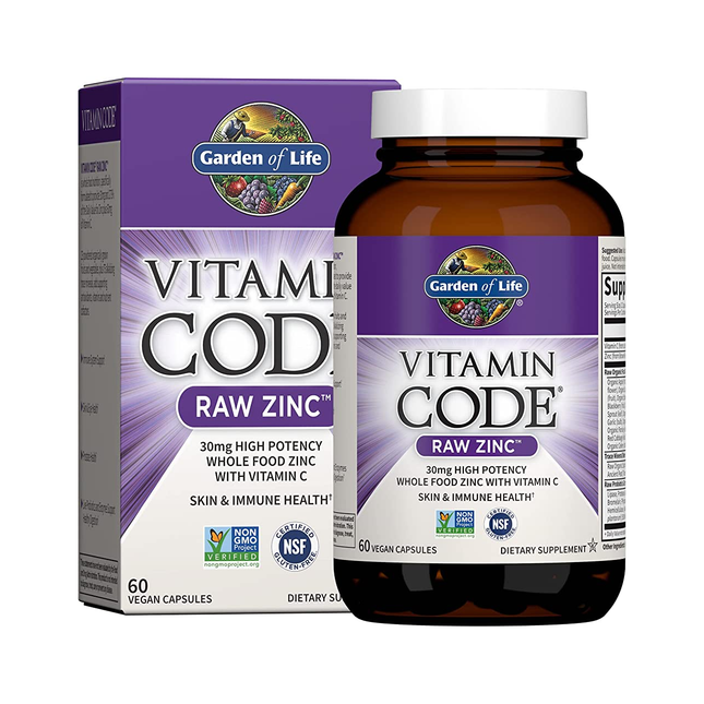 Garden of Life - Code Vitamine - Zinc Brut | 60 gélules végétaliennes