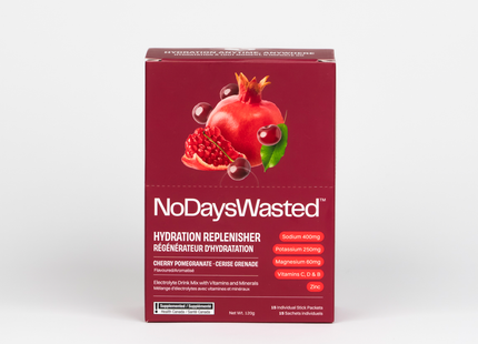 NoDaysWasted - Hydratant régénérant, cerise et grenade | 15 sachets