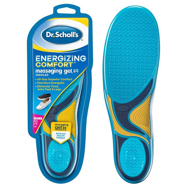 Dr. Scholl's - Semelles intérieures en gel de massage confort énergisant pour femmes 6-10 | 1 paire