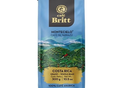 Café Britt - Montecielo Café De Tarrazú Costa Rica, grains entiers | 340g