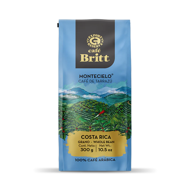 Cafe Britt - Montecielo Cafe De Tarrazú Costa Rican Whole Bean Coffee | 300 g