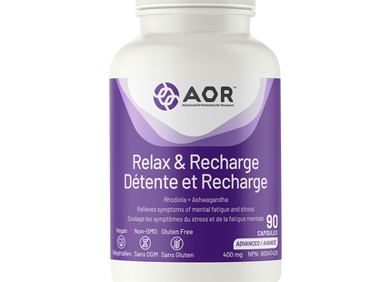 AOR - Relax & Recharge - Rhodiola + Ashwagandha | 90 Advanced Capsules