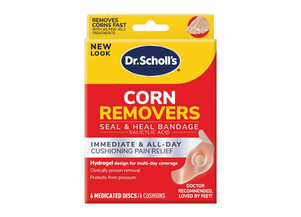 Dr. Scholl's - Seal + Heal Corn Removers | 6 Medicated Discs + 6 Cushions