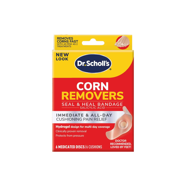 Dr. Scholl's - Seal + Heal Corn Removers | 6 Medicated Discs + 6 Cushions