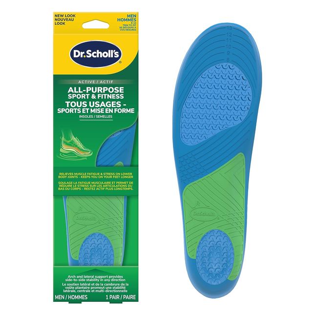 Dr. Scholl's - Semelles intérieures avancées en gel de massage sportif - Tailles pour hommes 8 à 14 | 1 paire