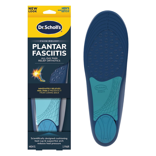 Dr. Scholl's - Semelles intérieures anti-douleur pour la fasciite plantaire | Taille homme 8-13