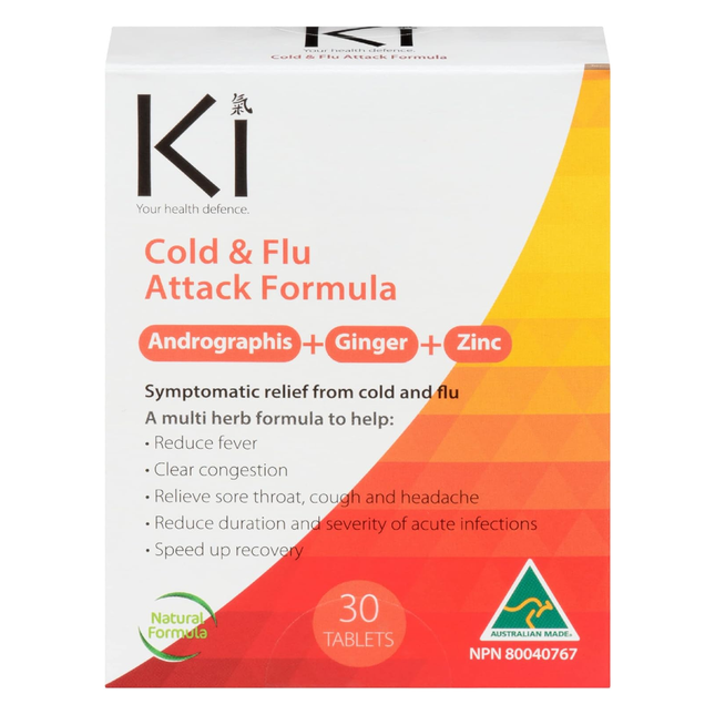 Ki - Cold & Flu Attack Formula | 30 Tablets
