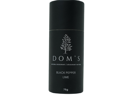 Dom's Naturals - Déodorant en stick au poivre noir et au citron vert | 75 g