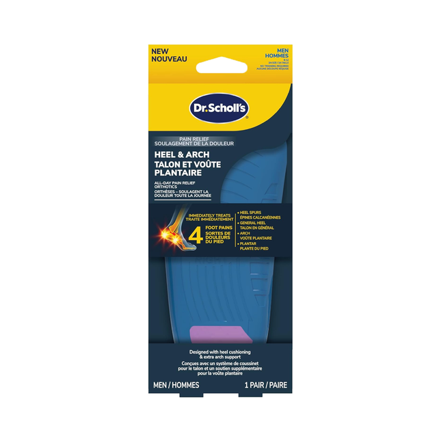Dr. Scholl's - Pain Relief, Orthotics for Heel Pain Fits Men's Sizes 8 - 12 | 1 Pair