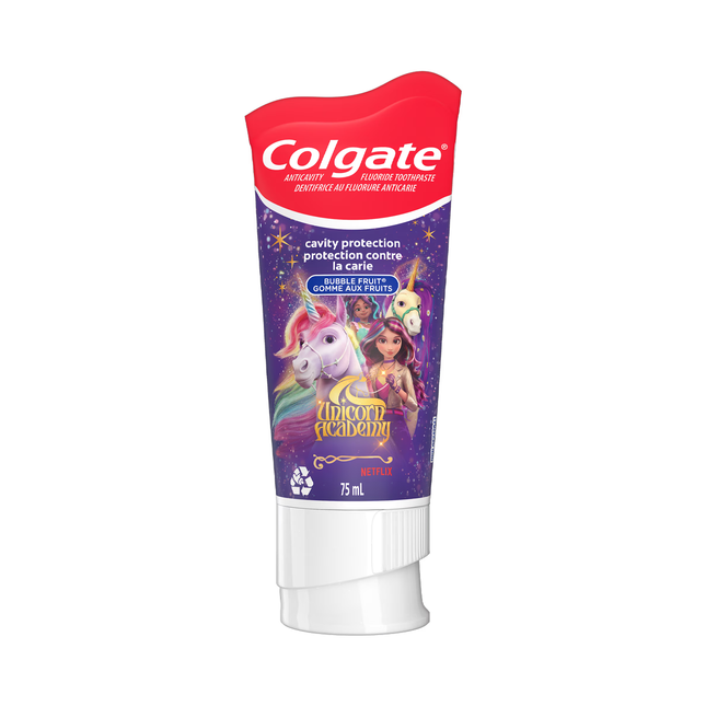 Colgate - Kids Fluoride Toothpaste with Assorted Characters - Bubble Fruit | 75 mL