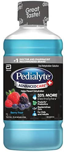 Pedialyte - Advance Care Plus - Solution de réhydratation orale - 33 % d'électrolytes en plus - Saveur Berry Frost | 1 litre
