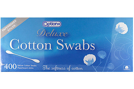 Option+ Deluxe Cotton Swabs | 400 Swabs
