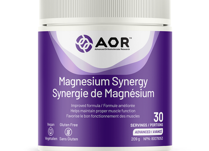 AOR - Magnesium Synergy - Improved Advanced Formula | 30 Portions - 209 g