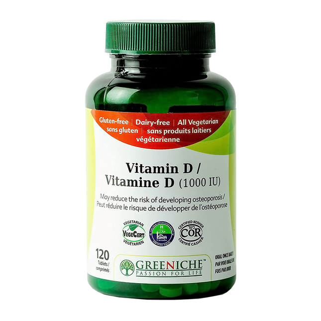 Greeniche - Vitamine D 1000 UI par jour | 120 comprimés