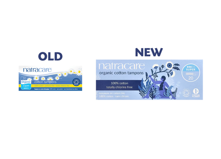 NatraCare - Non-Applicator Organic Cotton Tampons - Super | 20 Tampons