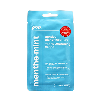 Bandes blanchissantes pour les dents, menthe | 7 x 2 bandes