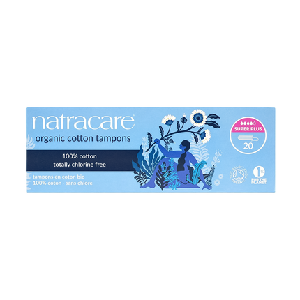 NatraCare - Non-Applicator Organic Cotton Tampons - Super Plus | 20 Tampons