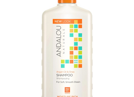 Andalou Naturals - Shampoing à l'huile d'argan et au karité pour une brillance douce et lisse | 340 ml