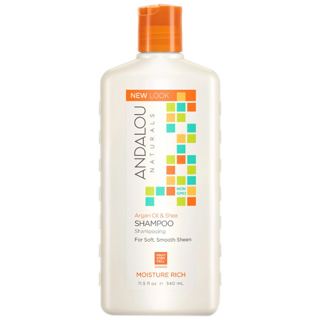 Andalou Naturals - Shampoing à l'huile d'argan et au karité pour une brillance douce et lisse | 340 ml