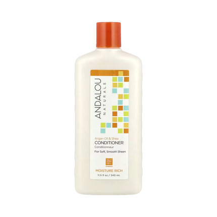 Andalou Naturals - Après-shampoing à l'huile d'argan et au karité pour des cheveux doux et brillants | 340 ml