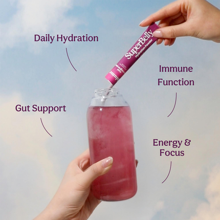 Blume - SuperBelly Gut-Building Hydration Powder, Açai Pomegranate | 15 Sachets