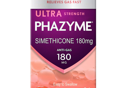 Phazyme Gélules ultra-puissantes pour soulager rapidement les douleurs causées par les gaz | 24 gélules 