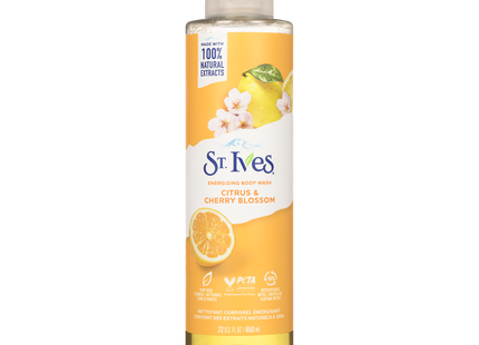 St. Ives - Gel douche énergisant aux agrumes et aux fleurs de cerisier | 650 ml
