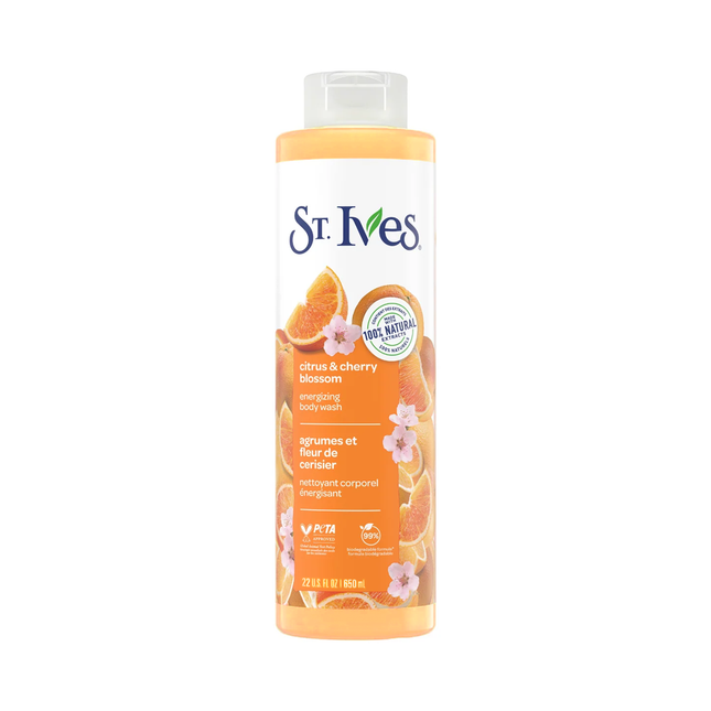 St. Ives - Gel douche énergisant Agrumes et Fleur de cerisier | 650 ml
