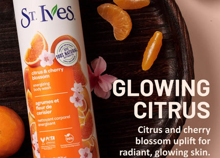 St. Ives - Gel douche énergisant Agrumes et Fleur de cerisier | 650 ml