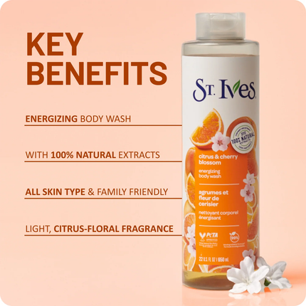 St. Ives - Citrus & Cherry Blossom Energizing Body Wash | 650 mL