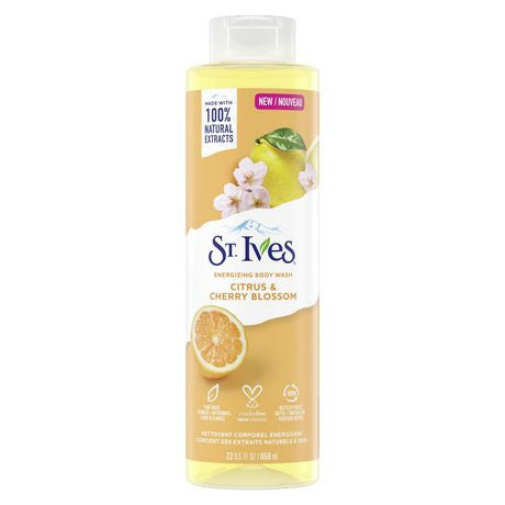 St. Ives - Gel douche énergisant aux agrumes et aux fleurs de cerisier | 650 ml