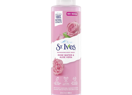 St-Ives - Refreshing Body Wash, Rose Water & Aloe Vera | 650 mL