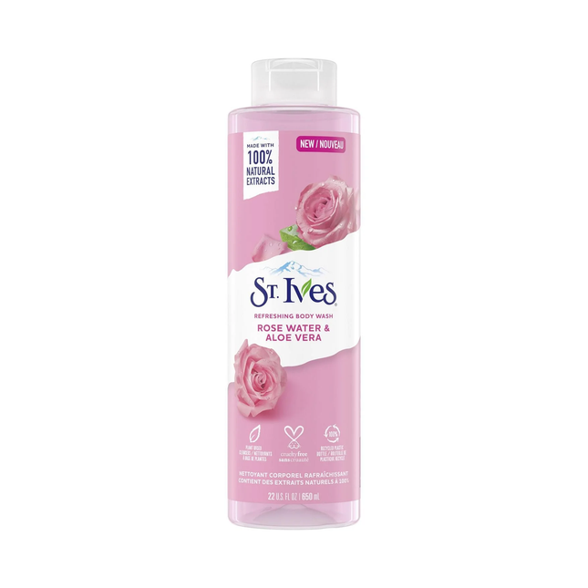 St-Ives - Refreshing Body Wash, Rose Water & Aloe Vera | 650 mL