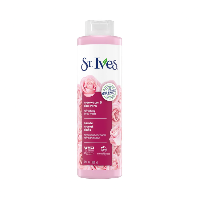 St. Ives - Gel Douche Rafraîchissant Rose et Aloès | 650 ml