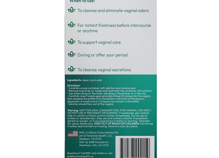 pH-D Feminine Health - Boric Acid Instant Vaginal Odor Rinse | 177 mL