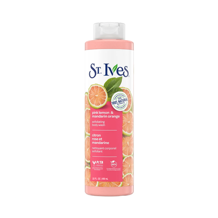St. Ives - Gel douche exfoliant, Citron rose et mandarine | 650 ml