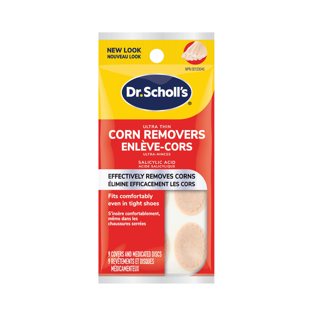 Dr.Scholl's - Dissolvants de maïs ultra fins | 9 couvertures et disques médicamenteux